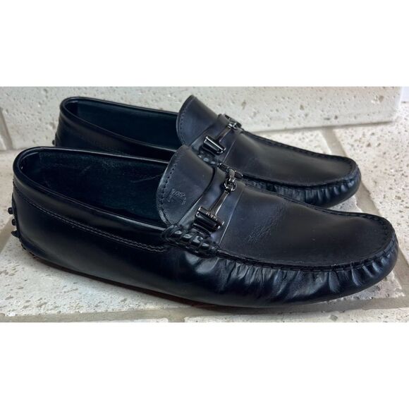 Tod’s Men’s Black Gommino Calf Leather Slip-on Driving Loafers Sz 6